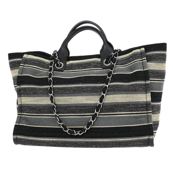 Chanel Gray Canvas Medium Deauville 2way Tote Bag - Picture 2 of 10